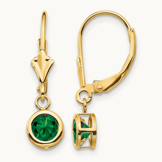 Mount St. Helens Leverback Earring, 5mm, 14K