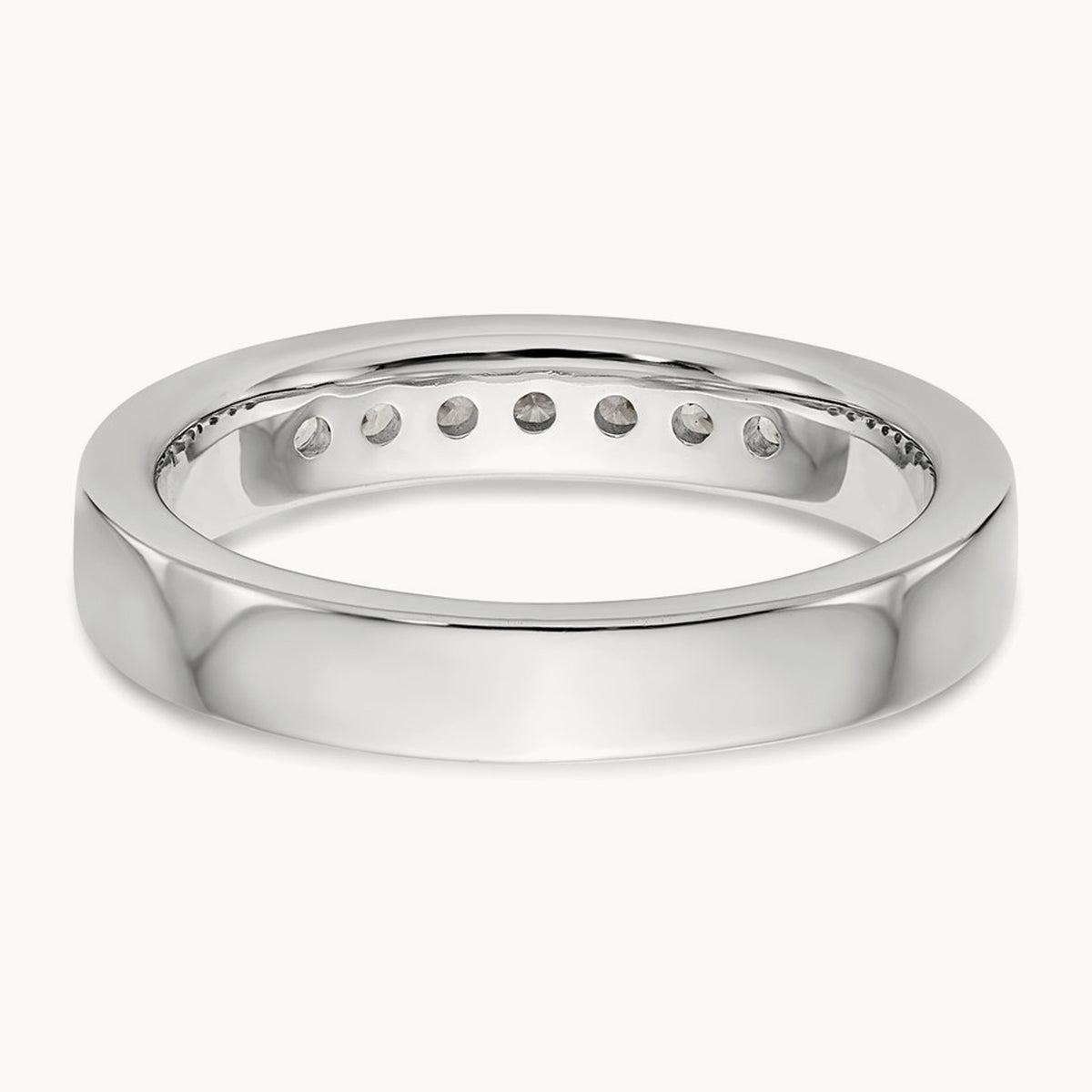 7-Stone Diamond Channel Band, 14K White Gold
