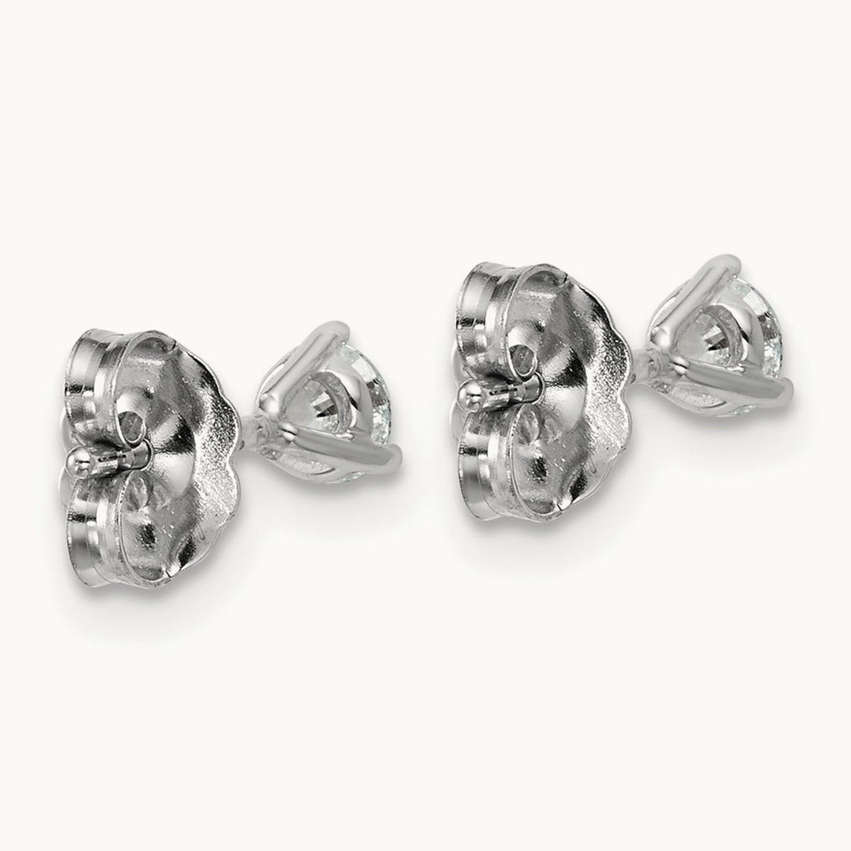 Round Stud Earrings, 0.10-6.00 ct tw Lab-Grown Diamond — 3/8 ct, 14K White Gold