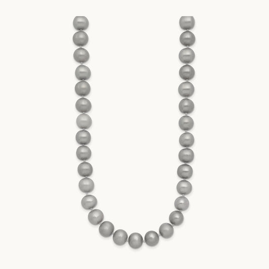 7- Near Round Grey FWC Pearl 20in Necklace, 8mm, 14K
