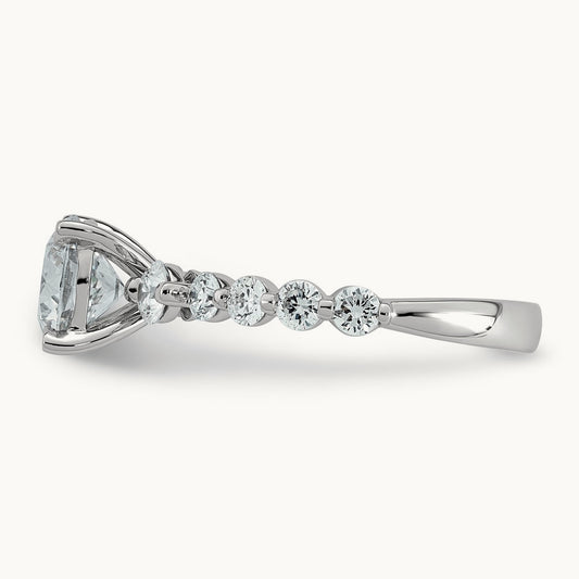 Rd Center with Round Sides Ring, 2 1/3-5 ct Lab-Grown Diamond