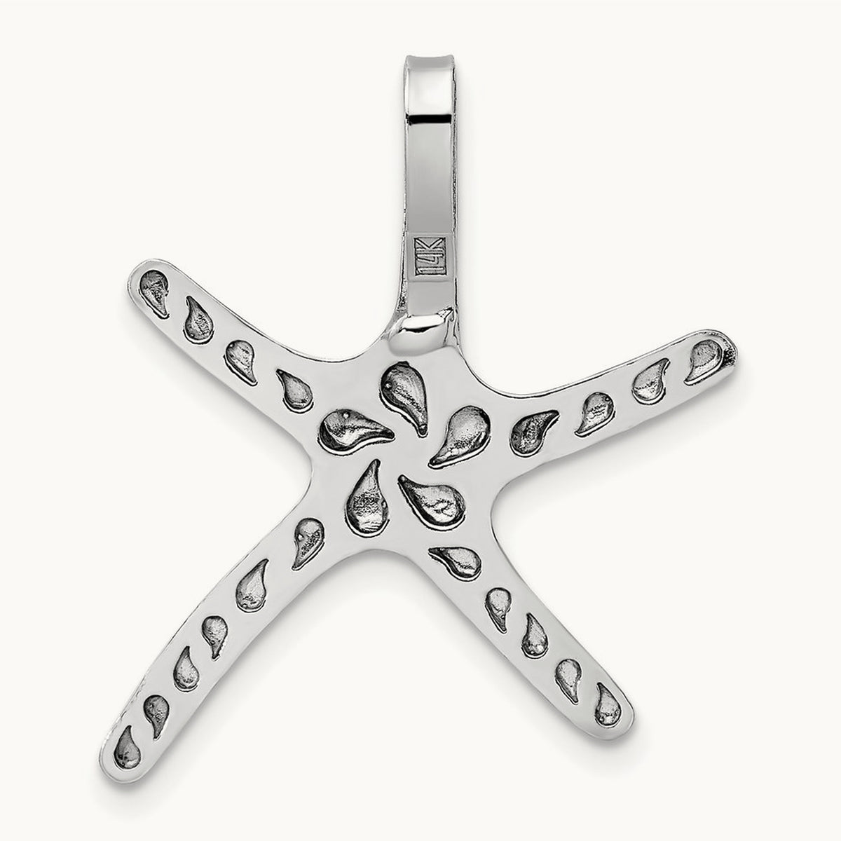 Polished Starfish Chain Slide — 14K White Gold