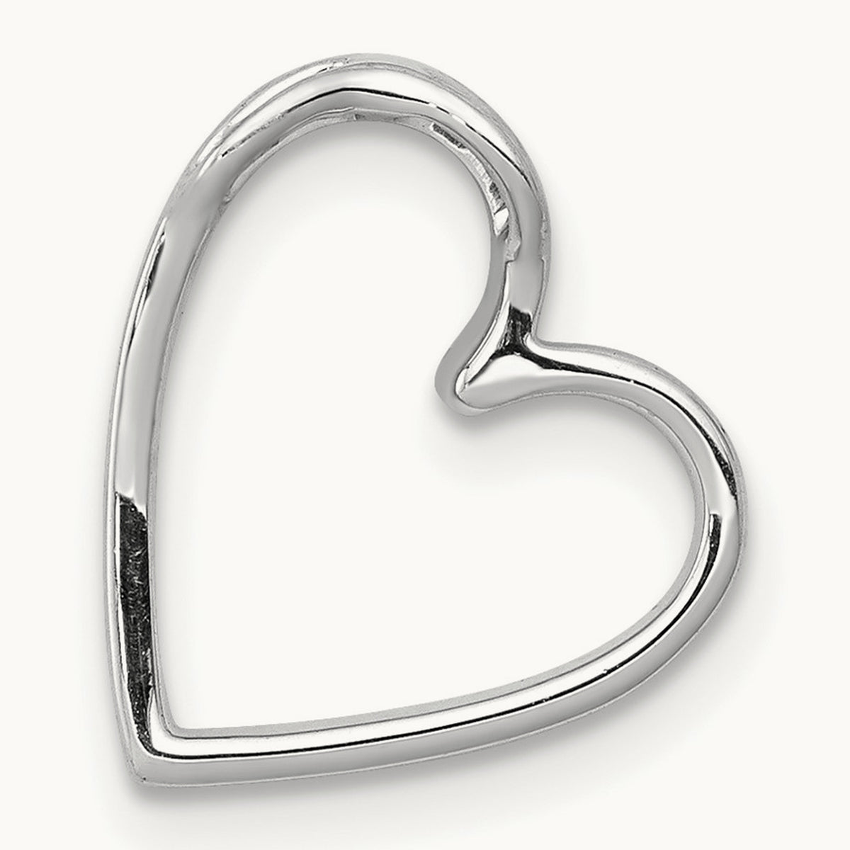 Diamond Vintage Heart Chain Slide — 14K White Gold