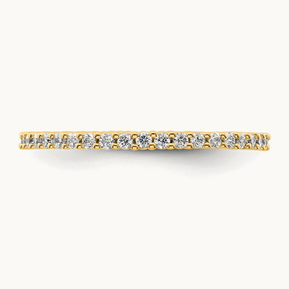 Polished Shared Prong Diamond Eternity Band, 0.50 ct tw, 14K Gold — 14K Yellow Gold