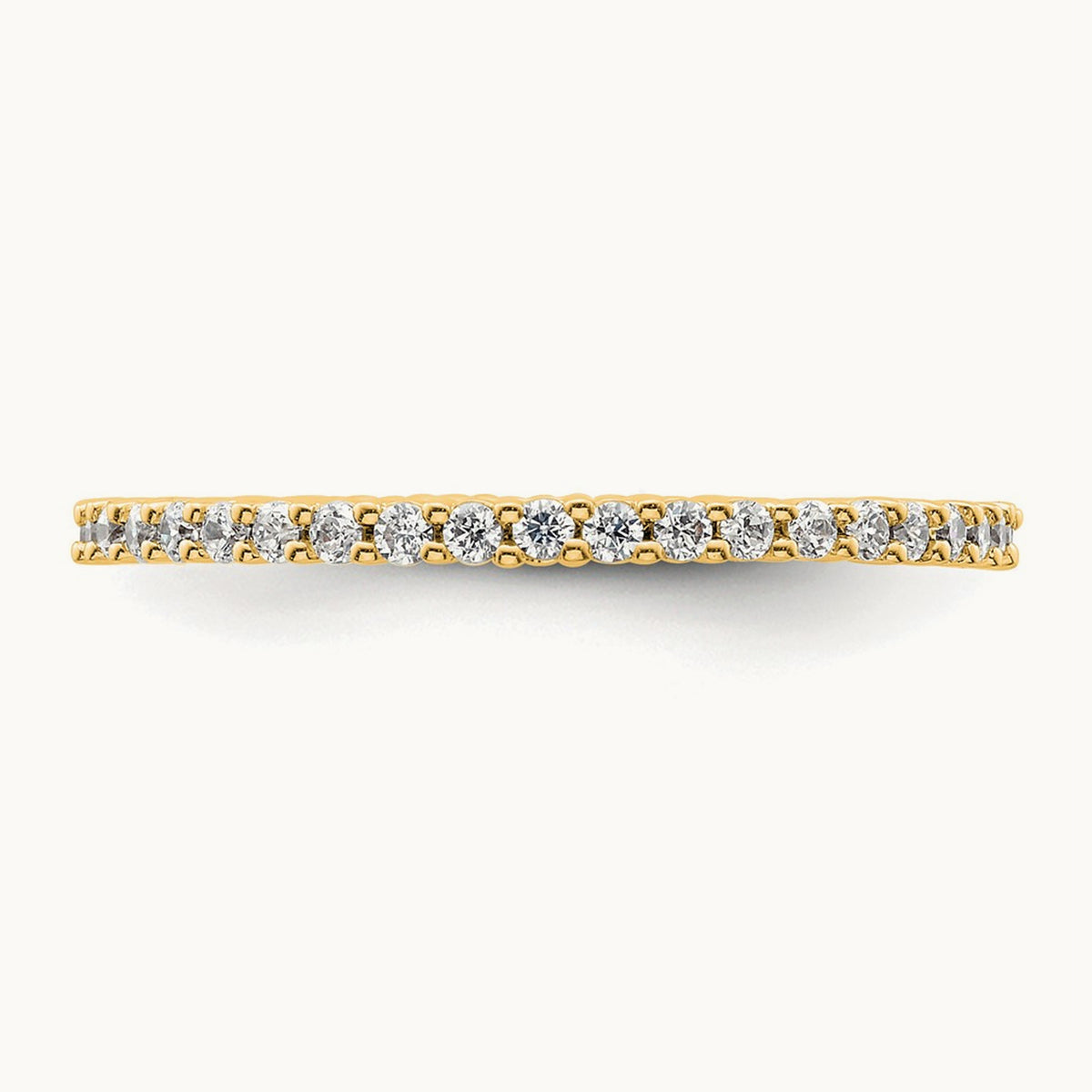 Polished Shared Prong Diamond Eternity Band — 14K Yellow Gold, 0.5 ct, 8.5