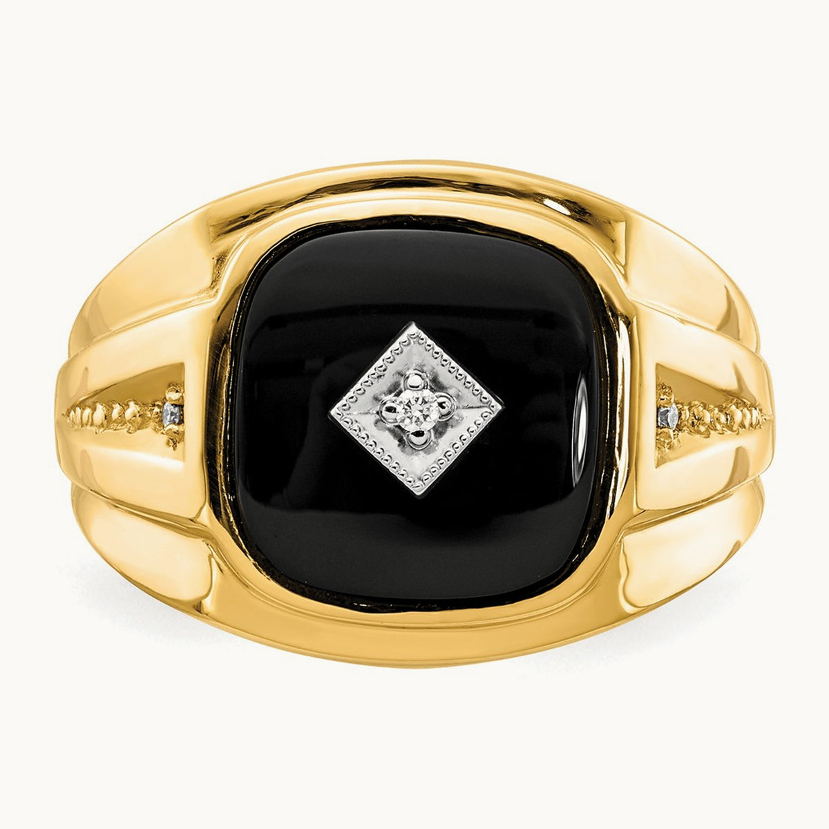 AA Diamond & Onyx Men's Ring, 14K