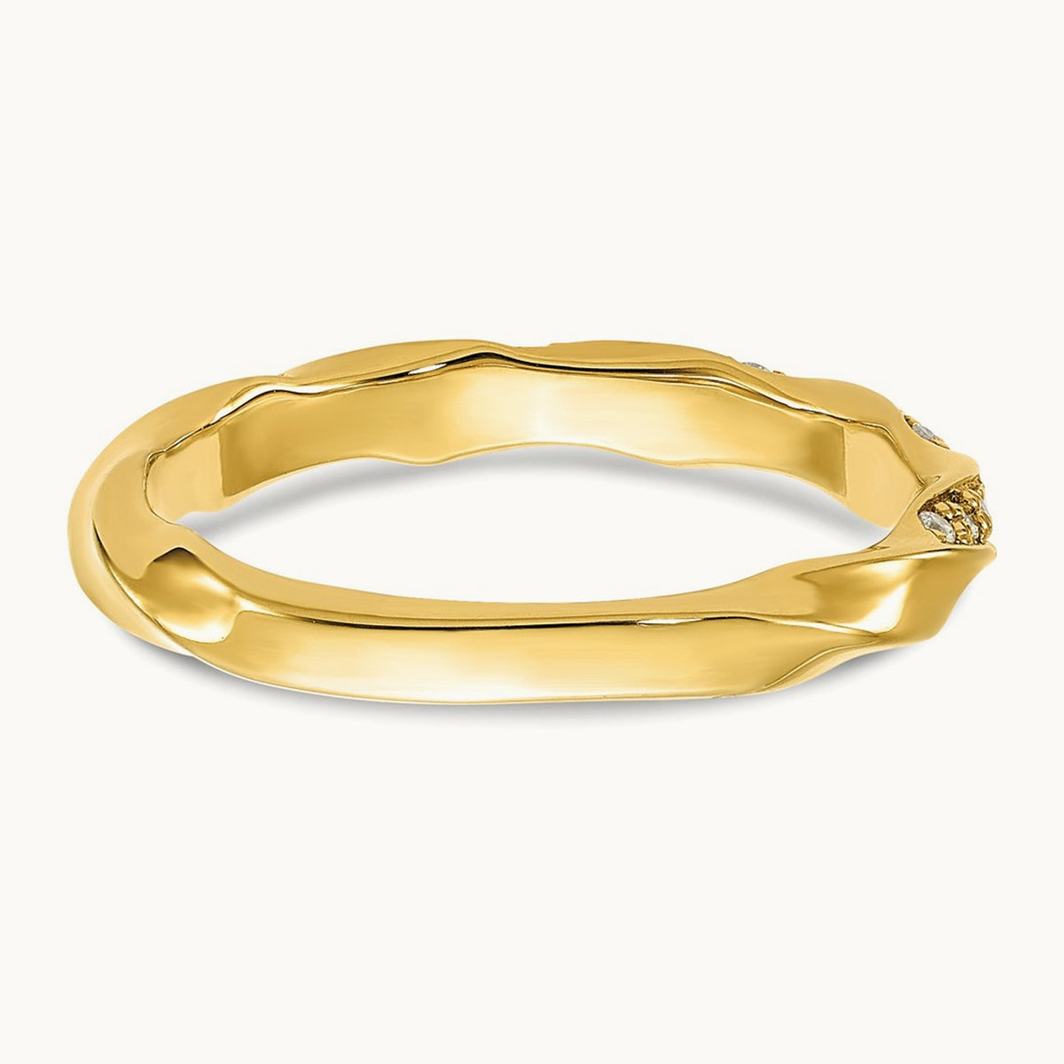 Complete Twisted Diamond Wedding Band, 14K