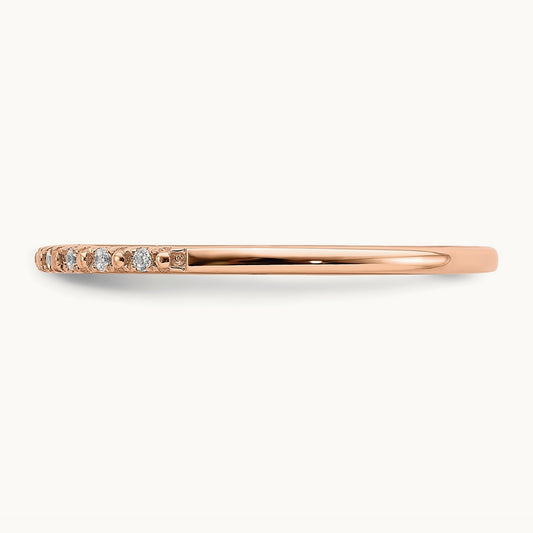 Diamond Wedding Band, 14K Rose Gold