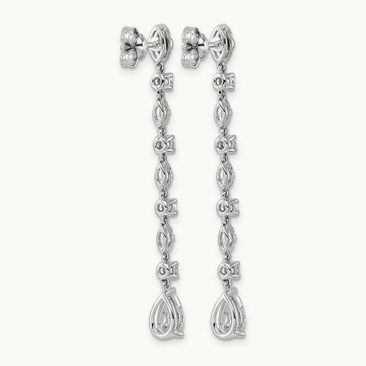 Pear Center Post Drop Earrings, 2.00-3.50 ct tw Lab-Grown Diamond
