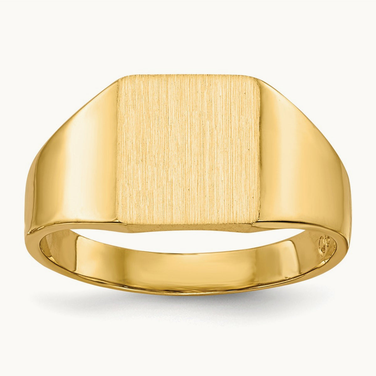 8.5x9. Closed Back Signet Ring, 0mm, 14K