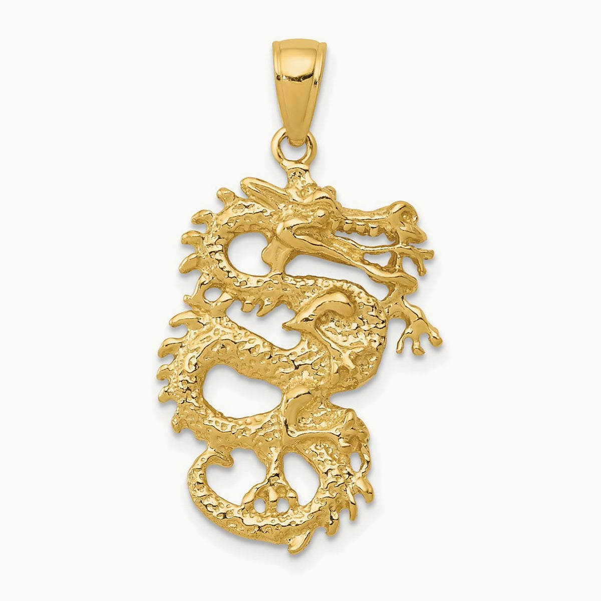 3-D Dragon Charm — 14K Yellow Gold