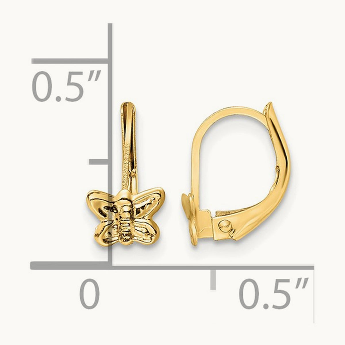 Madi K Polished Butterfly Leverback Earrings, 14K