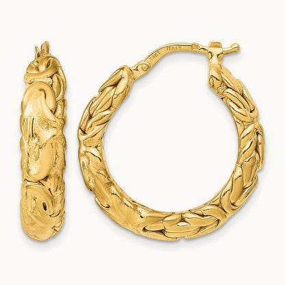 Polished Textured Hoop Earrings — Leslie's — photo set