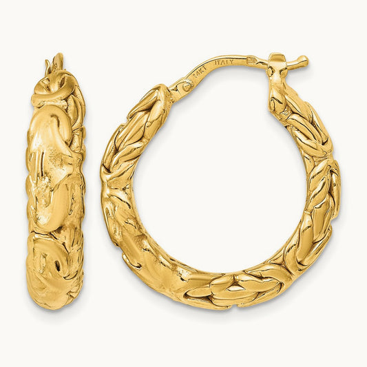 Polished Textured Hoop Earrings — Leslie's — photo set