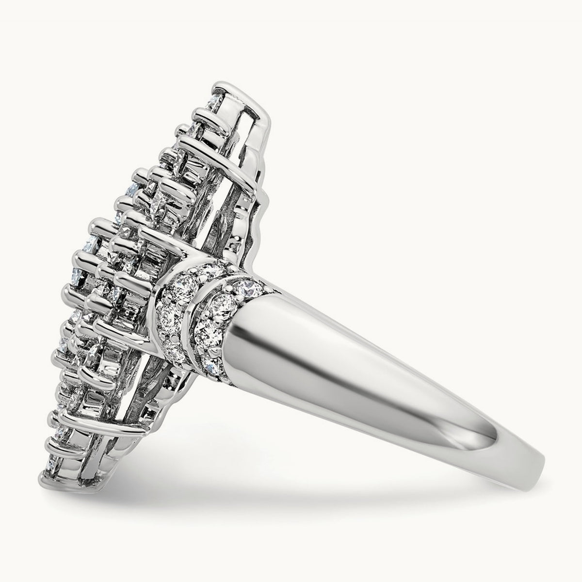 Cluster Fashion Ring, 2.50 ct tw Lab-Grown Diamond — 14K White Gold