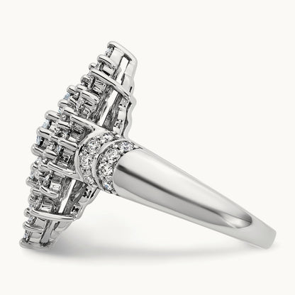 Cluster Fashion Ring — 14K White Gold, 7