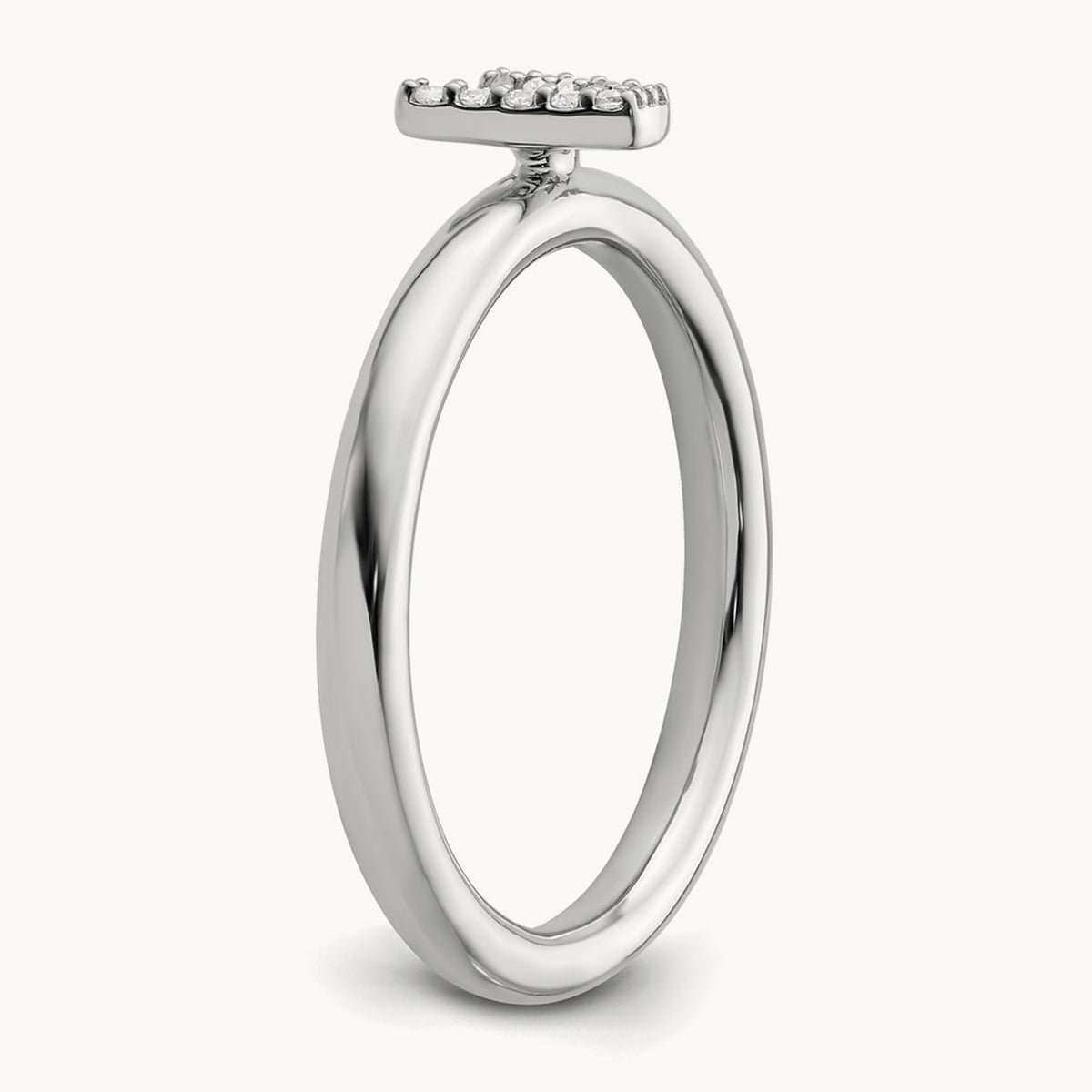 Stackable Diamond Ring — 14K White Gold, V