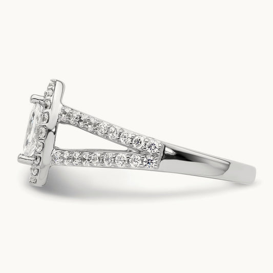 Marquise Semi-Mount Halo Engagement Ring, 0.50 ct tw