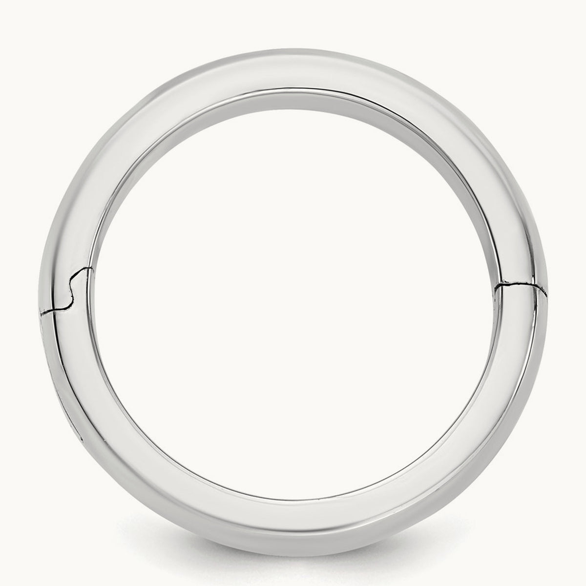 CLIQ Hinged Half Round Wedding Band, 4mm, 14K White Gold
