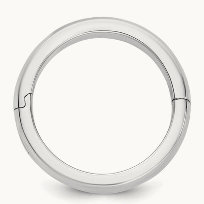 CLIQ Hinged Half Round Wedding Band, 4mm, 14K White Gold