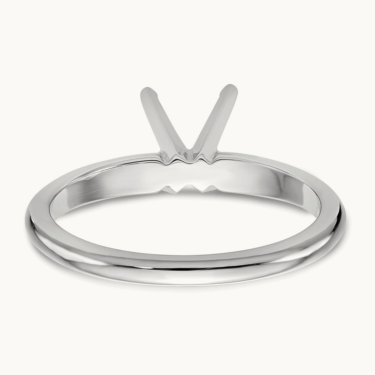 1/8ct. Lightweight 4-Prong Solitaire Ring Mounting, 14K White Gold