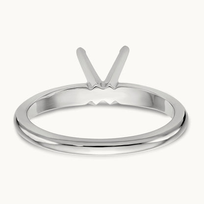 1/8ct. Lightweight 4-Prong Solitaire Ring Mounting, 14K White Gold