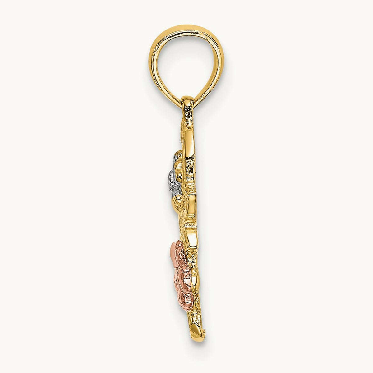 Flowers Charm, 14K Two-tone with White Rhodium