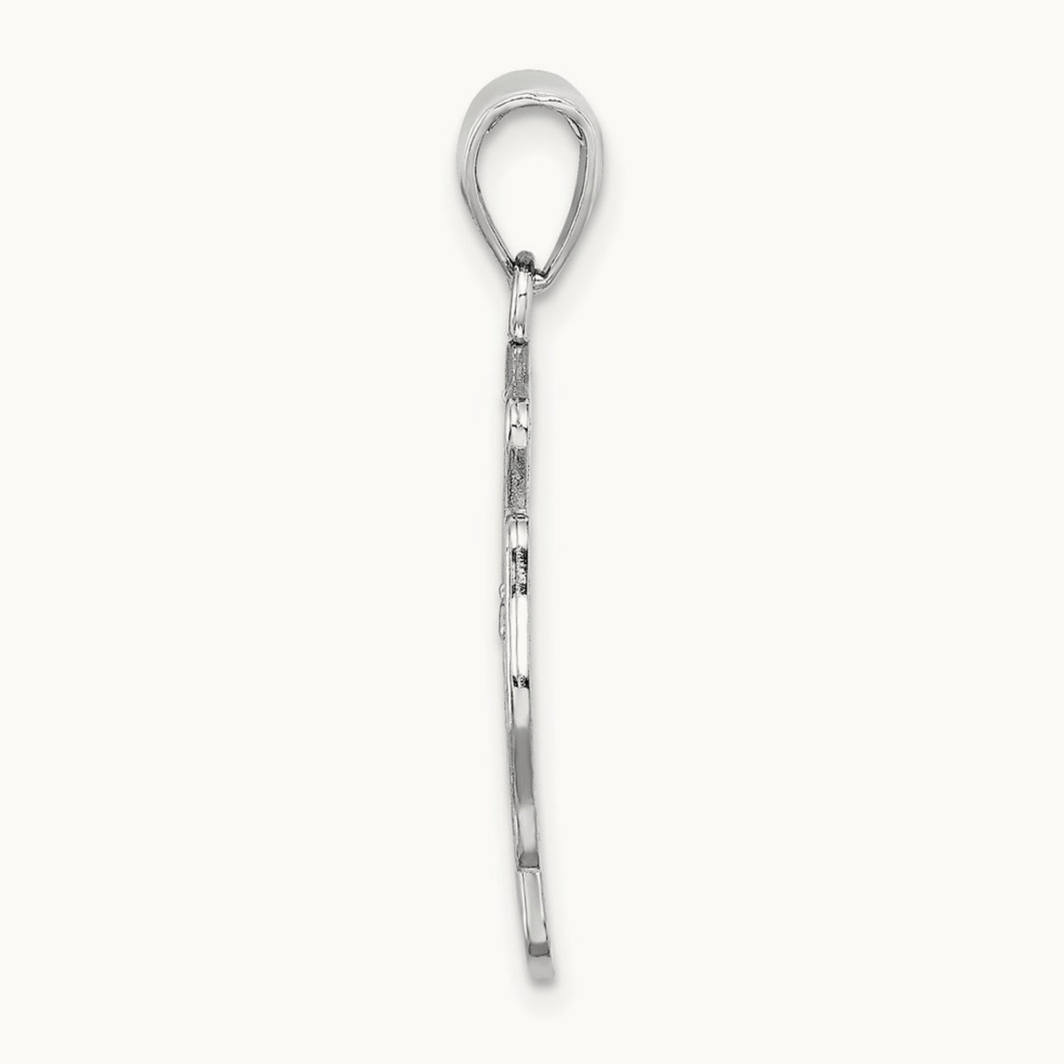 Fire Department FD St. Florian Badge Pendant — 14K White Gold