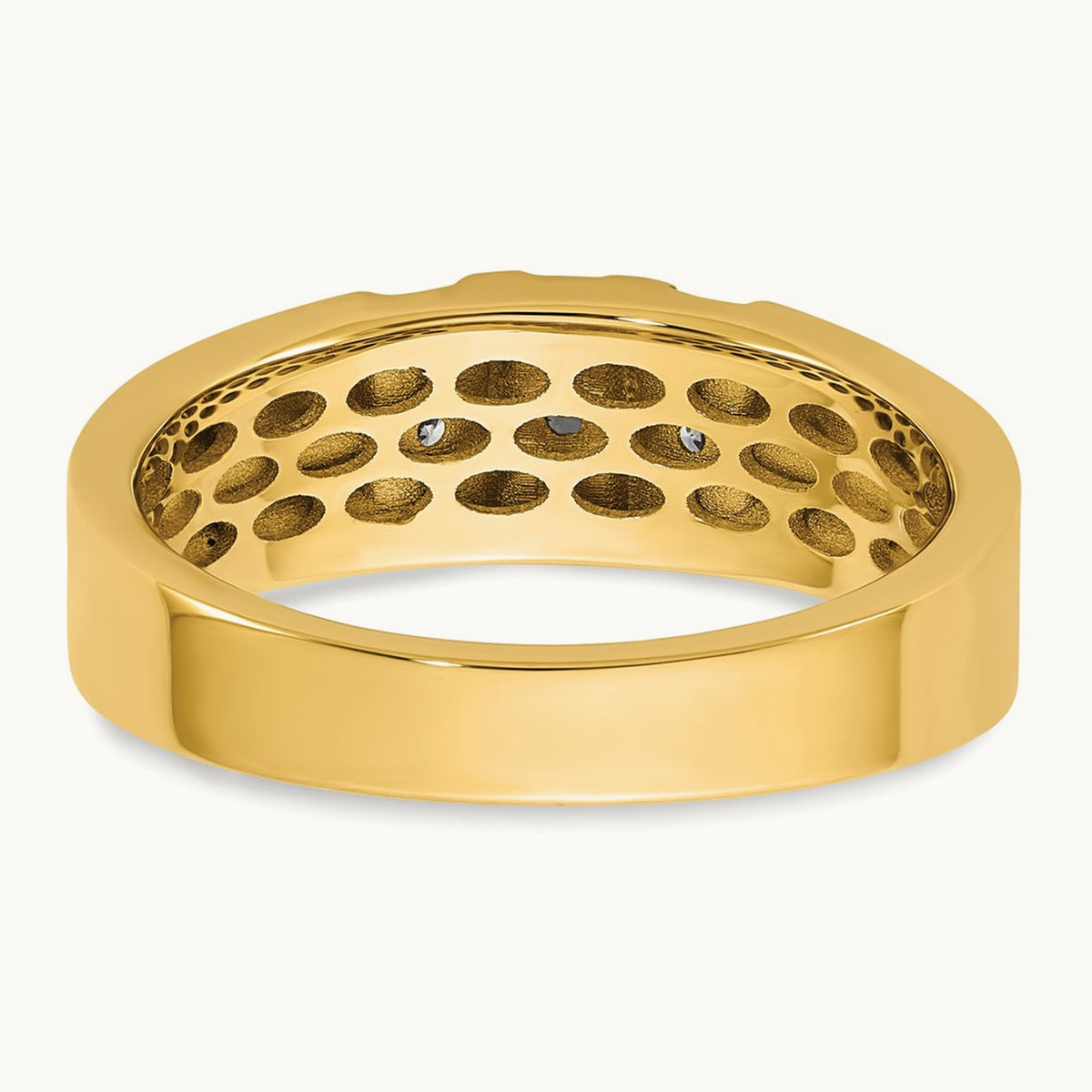 Setting: with White Rhodium IB Goodman Men's Diamond Ring Mounting, 14K Gold — 14K Yellow Gold