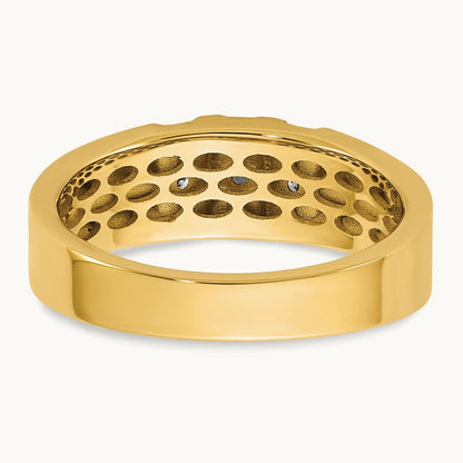Setting: with White Rhodium IB Goodman Men's Diamond Ring Mounting, 14K Gold — 14K Yellow Gold