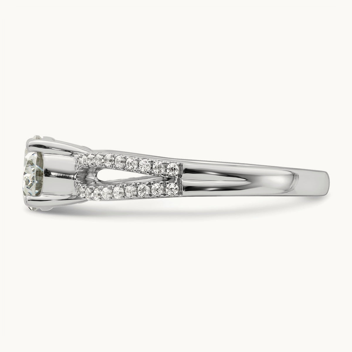 East West Oval Semi-Mount Engagement Ring — 1 ct, 7