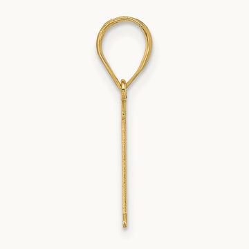 Polished Etched Letter K Initial Pendant, 14K