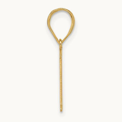 Polished Etched Letter K Initial Pendant, 14K