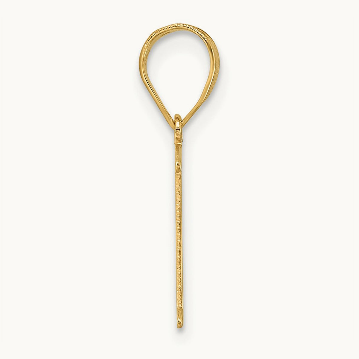 Polished Etched Letter K Initial Pendant, 14K