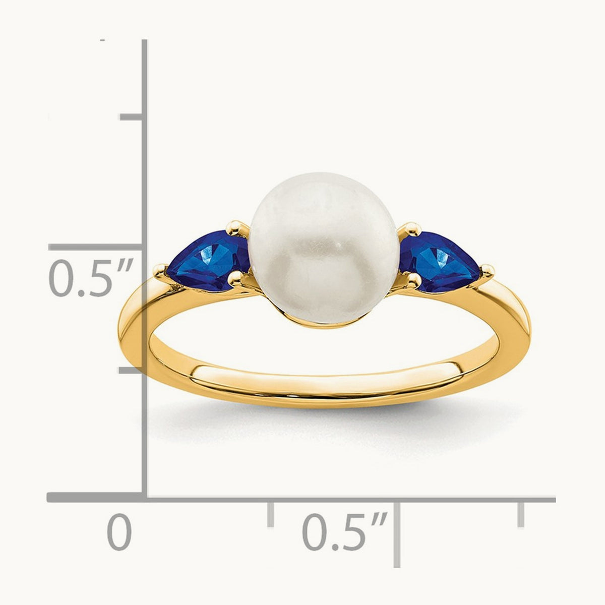 FWC Pearl and Sapphire Ring, 14K White Gold
