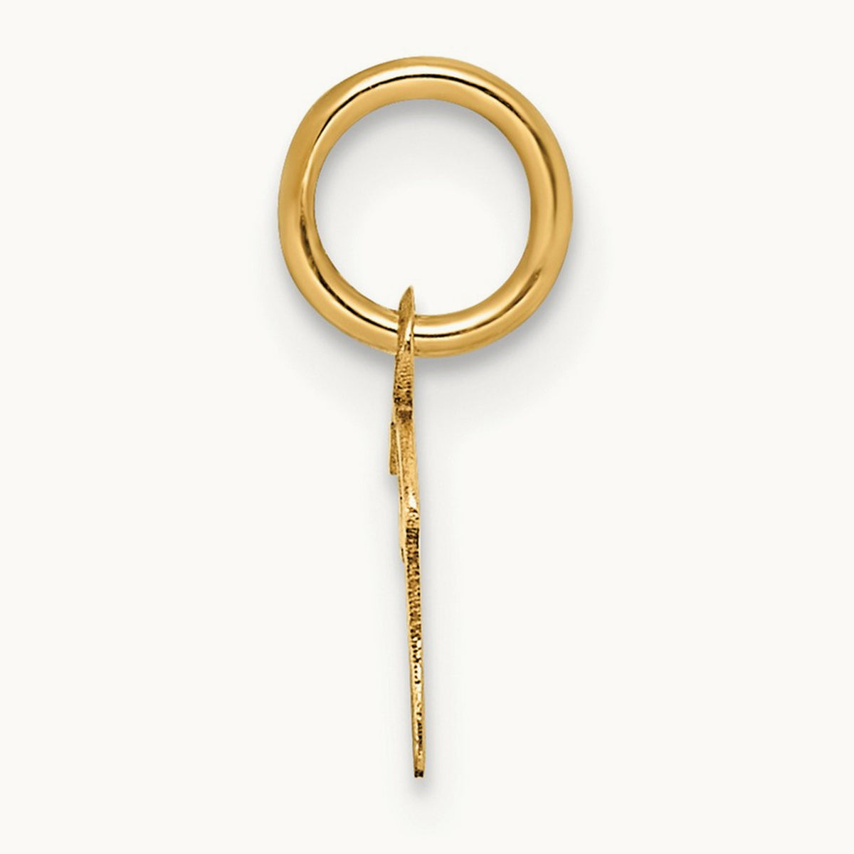 Uppercase Initial Charm — 14K Yellow Gold, F