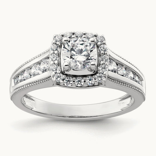 Halo Engagement Ring, 1.00 ct tw Lab-Grown Diamond