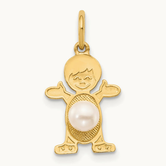 Boy Freshwater Cultured Pearl-June — 14K Yellow Gold