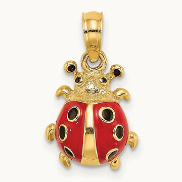 Red Enameled Ladybug Charm — photo set