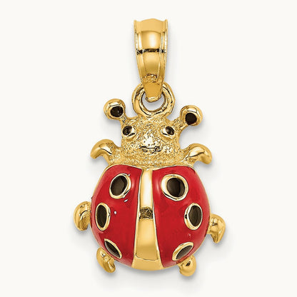 Red Enameled Ladybug Charm — photo set