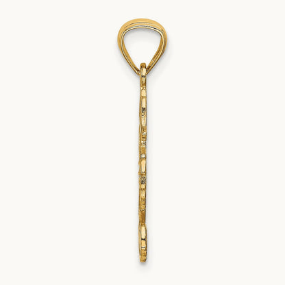 Polished Filigree Seahorse Pendant, 14K Gold