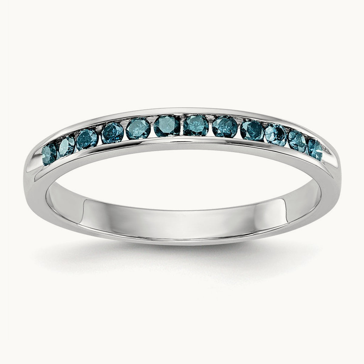 Blue Diamond Band, 14K White Gold