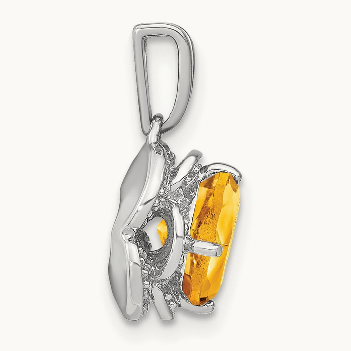 Cushion Citrine and Diamond Pendant — photo set