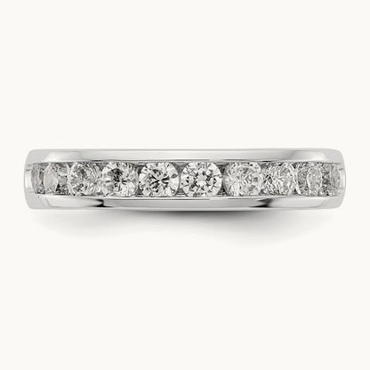 10-Stone Diamond Channel Band, 14K White Gold