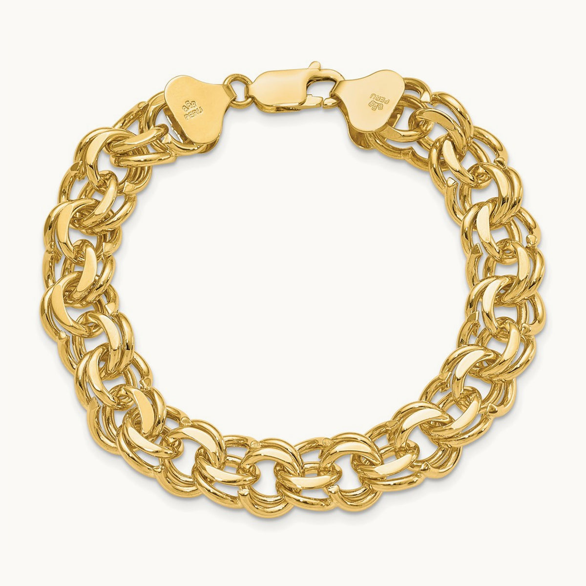 Double Link Charm Bracelet, 14K