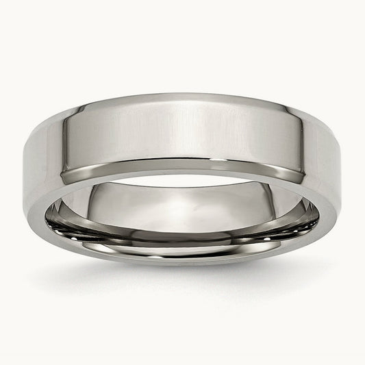 Polished Beveled Edge Band — 6mm