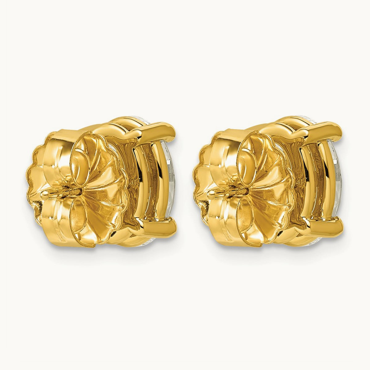Oval Four-Prong Stud Earrings, 0.50-6.00 ct tw Lab-Grown Diamond — 4 ct, 14K Yellow Gold