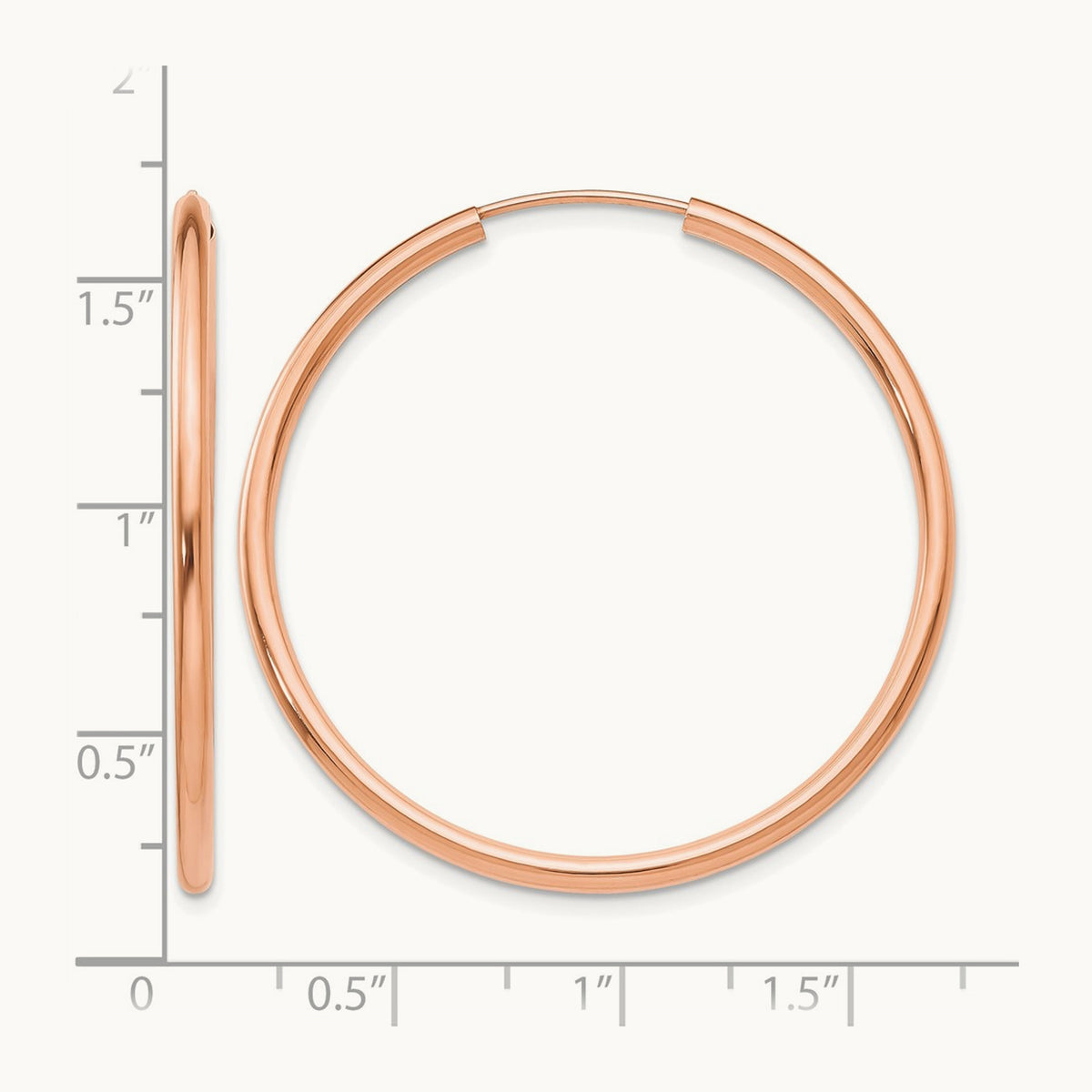 Polished Endless Hoop Earrings — 14K Rose Gold