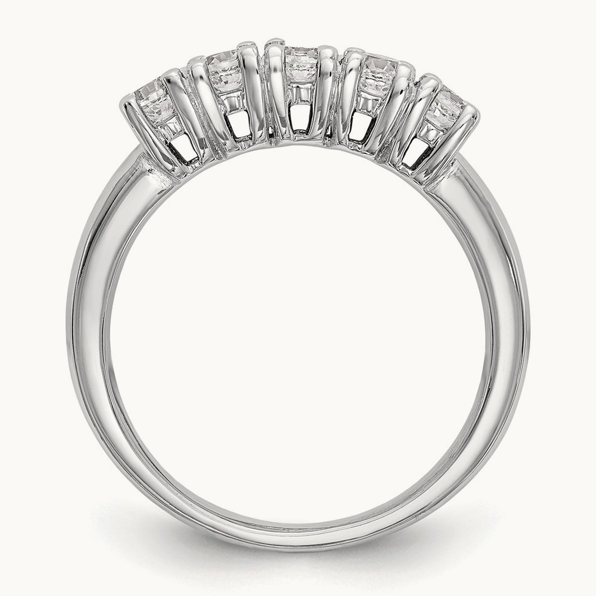 5-Stone Diamond Band, 14K White Gold