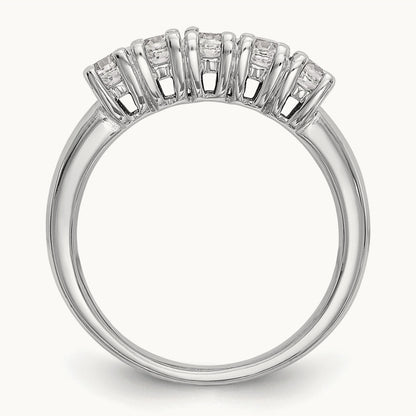 5-Stone Diamond Band, 14K White Gold